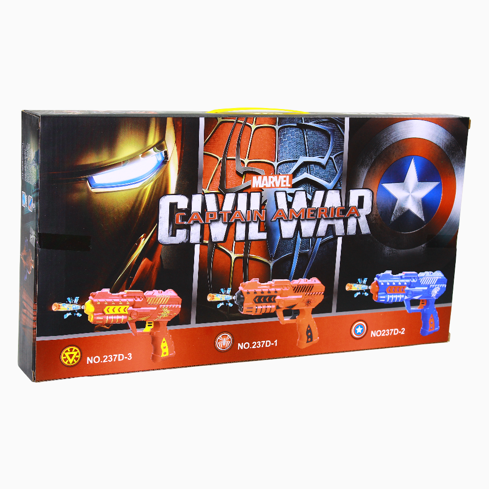 Spider-Man 2-in-1 Civil War Power Gun (Foam & Gel Gun with Figure) Toy Set