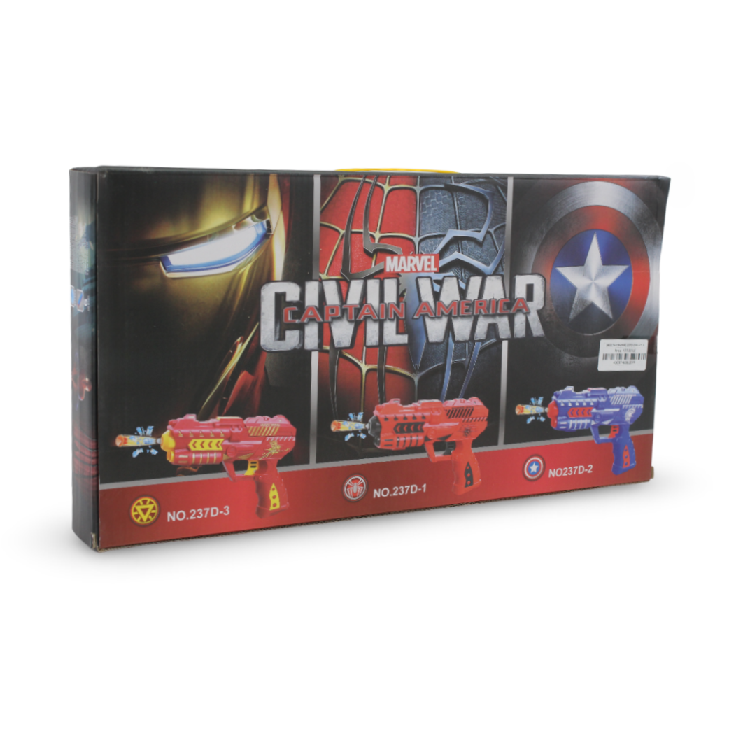 Captain America 2-in-1 Civil War Power Gun (Foam & Gel Gun with Figure) Toy Set