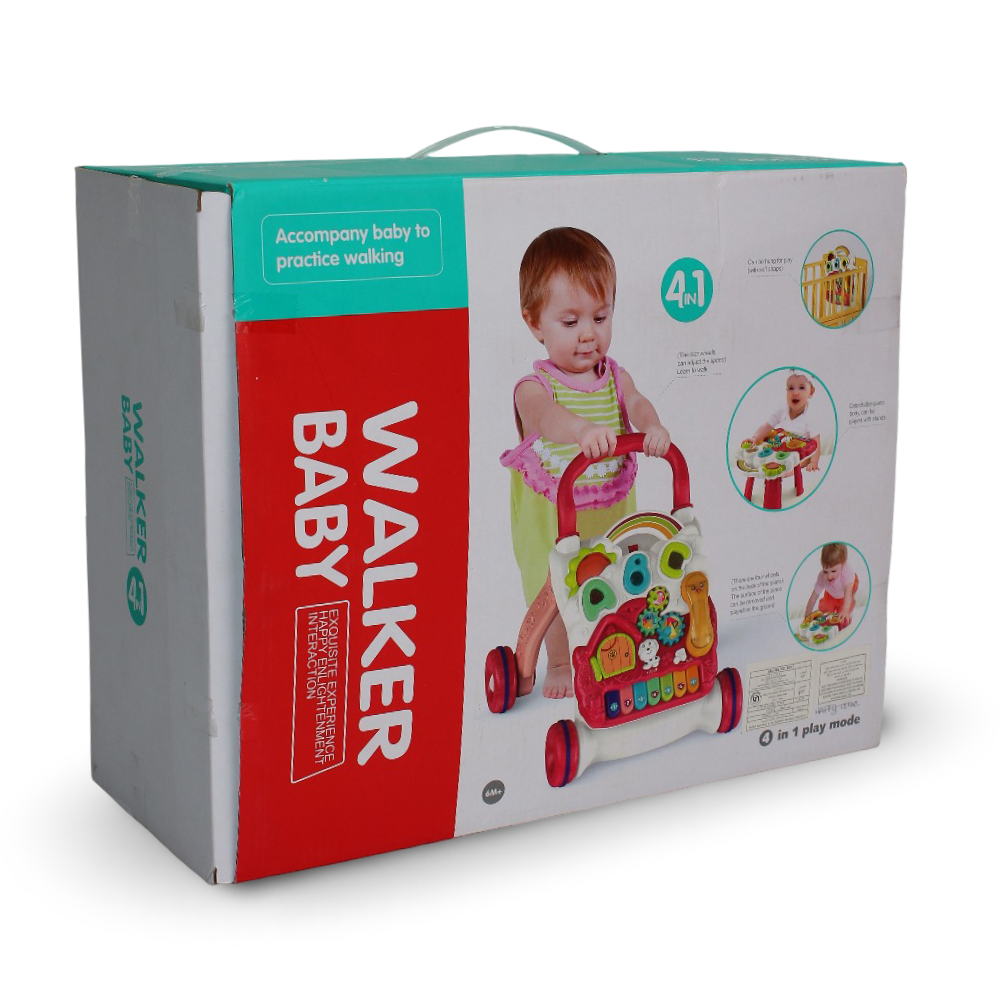 Toddler Early Learning Walking Music & Light Piano Keyboard Baby Walker – Blue