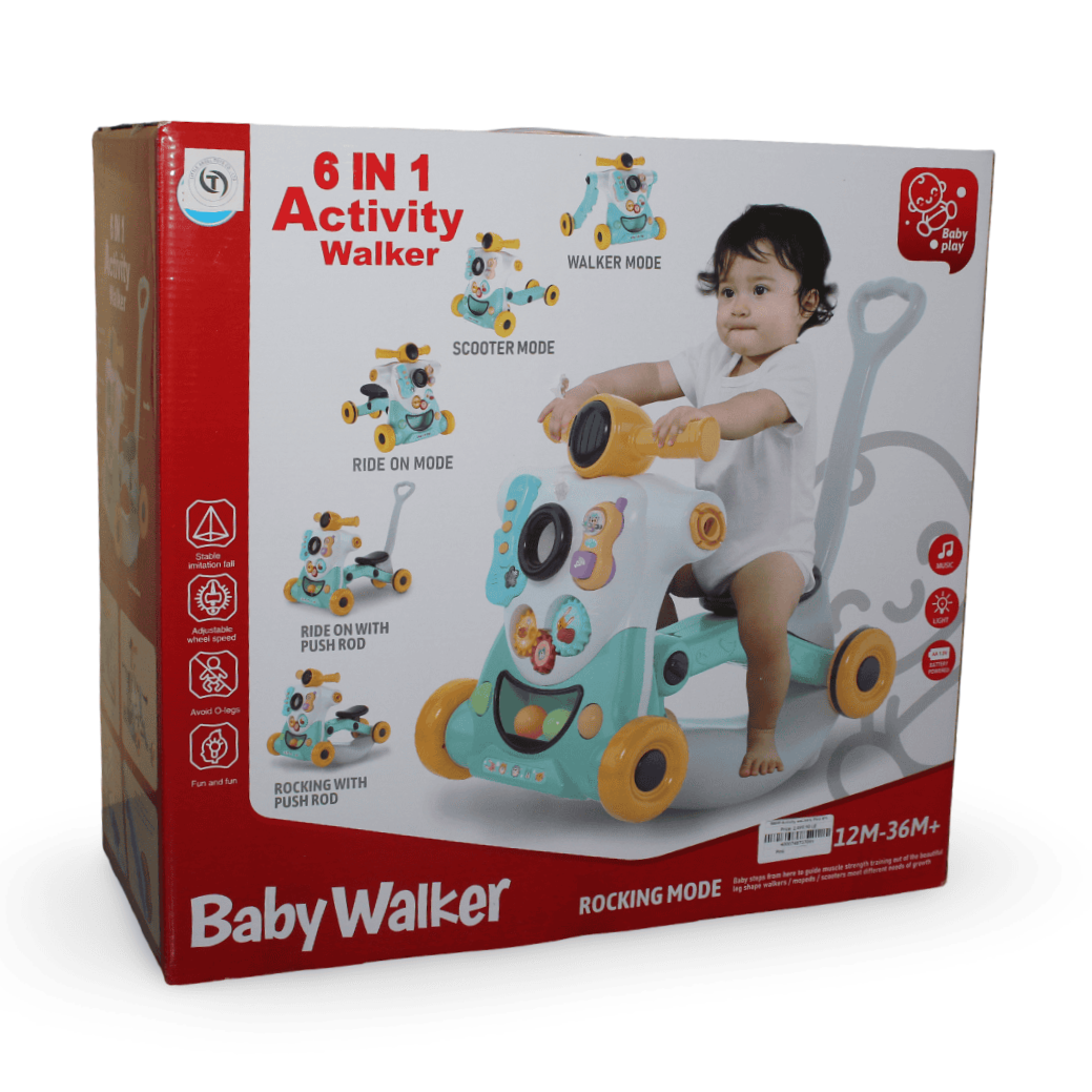 6in1 Multifunctional Baby Activity Walker Toy – Pink