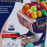 Kids Shopping Cart with Cutting Vegetables – Navy Blue