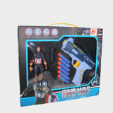 Captain America Soft Bullet Gun & Action Figure