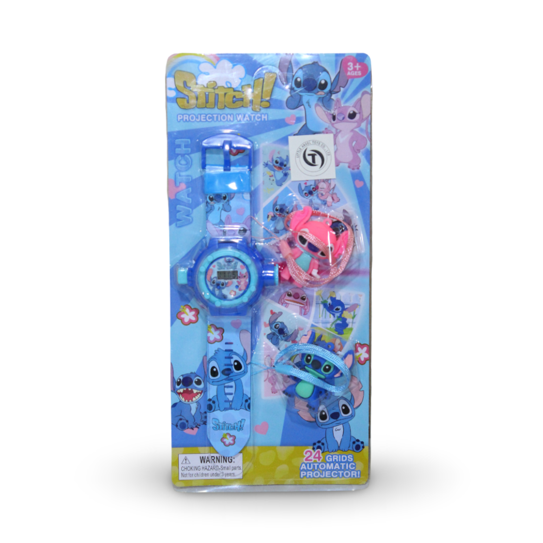 Stitch Children's Projection Watch + 2 Medals