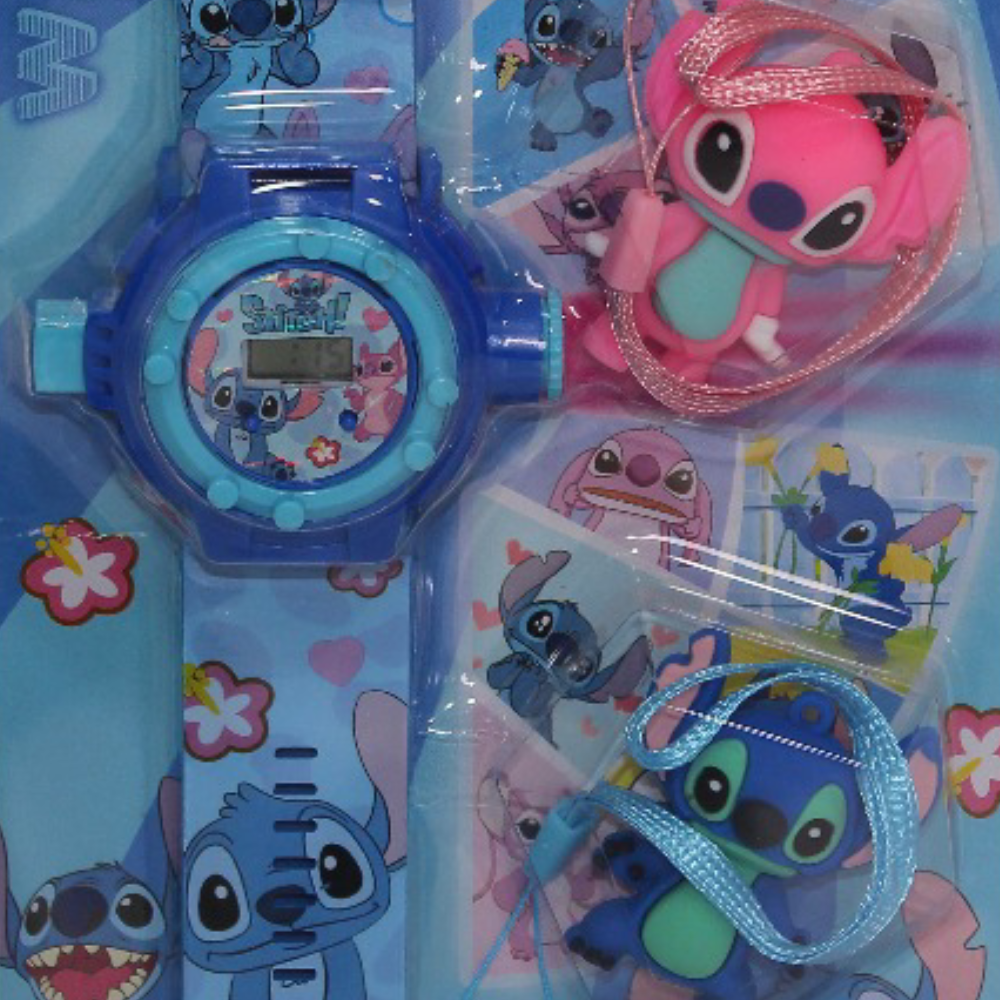 Stitch Children's Projection Watch + 2 Medals