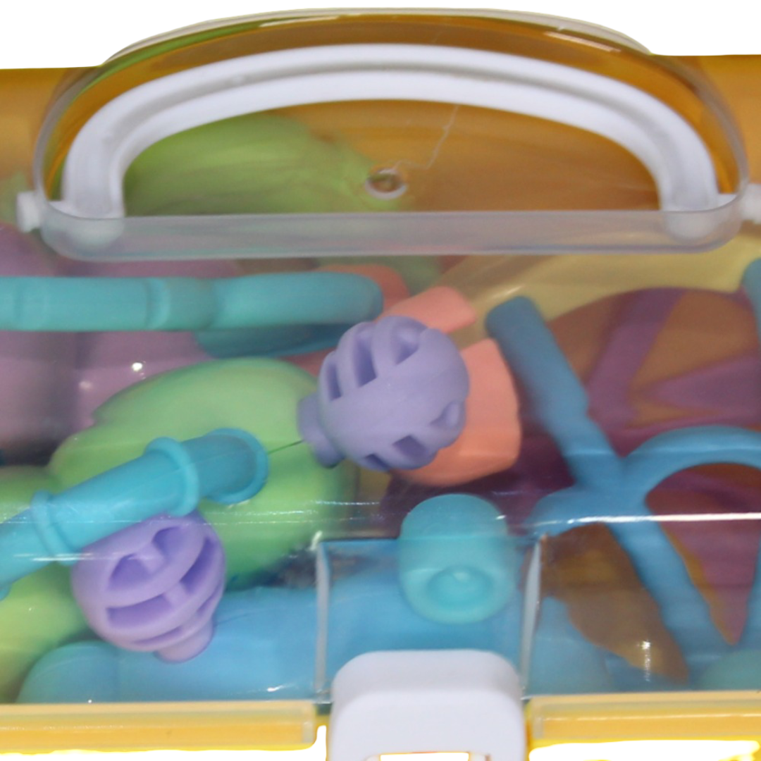Baby Rattle Set – 7 Different Shapes with Gentle Rattle Sounds (Yellow)