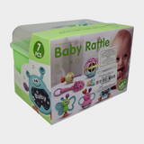 Baby Rattle Set – 7 Different Shapes with Gentle Rattle Sounds (Green)