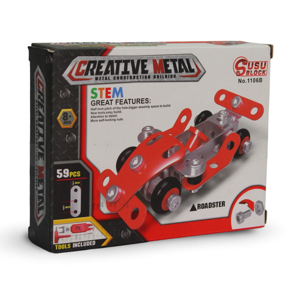 Creative Metal Construction Set Building Roadster - 59 Pcs - Toys - OKO