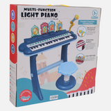 Multi-Function Light Piano with Chair – Blue