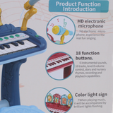 Multi-Function Light Piano with Chair – Blue
