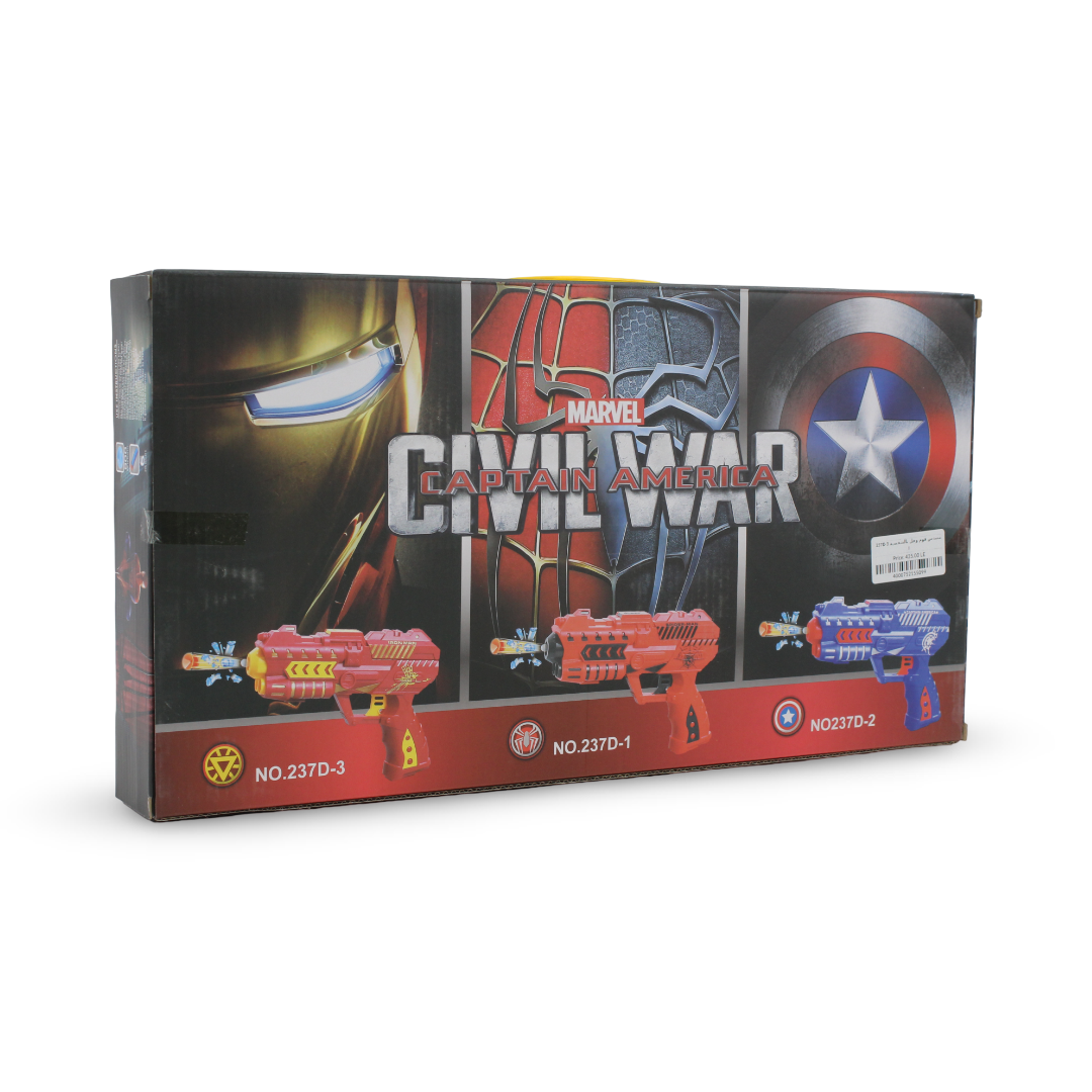 Iron Man Marvel Civil War 2-in-1 Power Gun (Foam & Gel Gun with Figure) Toy Set