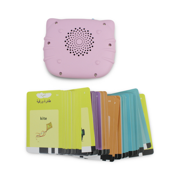 Arabic and English Talking Flashcard Learning Toy with Cards – Pink