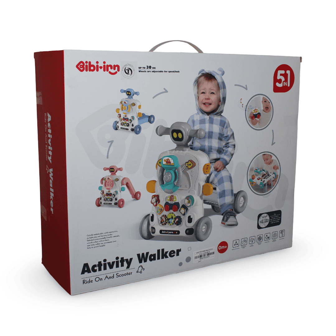 5-in-1 Multifunctional Baby Activity Walker – Baby Blue
