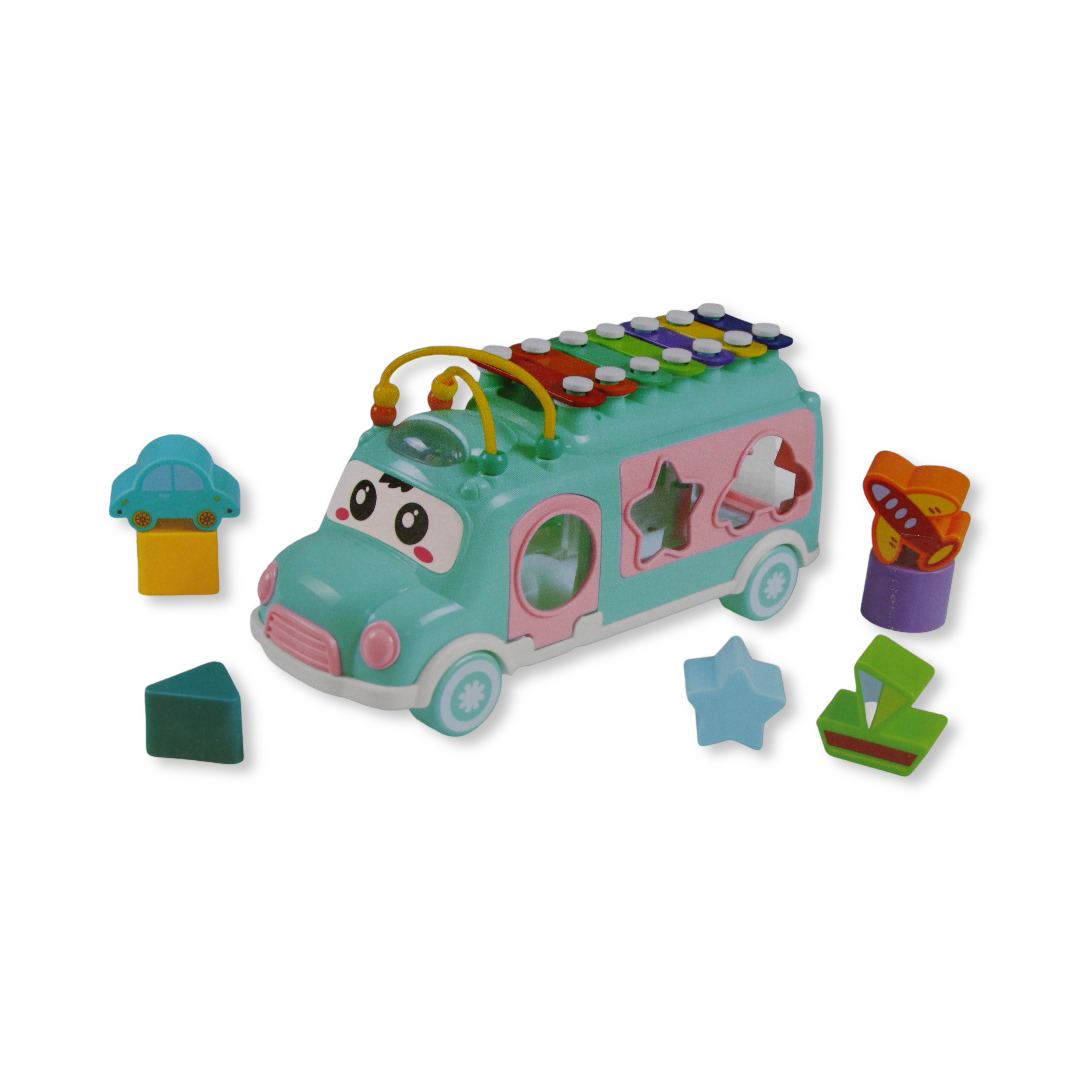 Baby Musical Hand Knock Xylophone Bus – Green