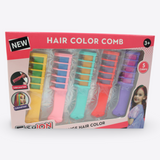 Hair Color Comb Beauty Set For Girls - 5 Colors