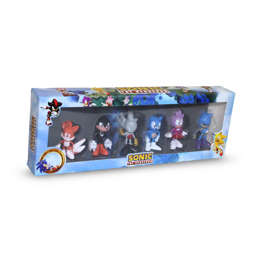 Sonic Small Action Figures Set 6 Figures with Skateboards