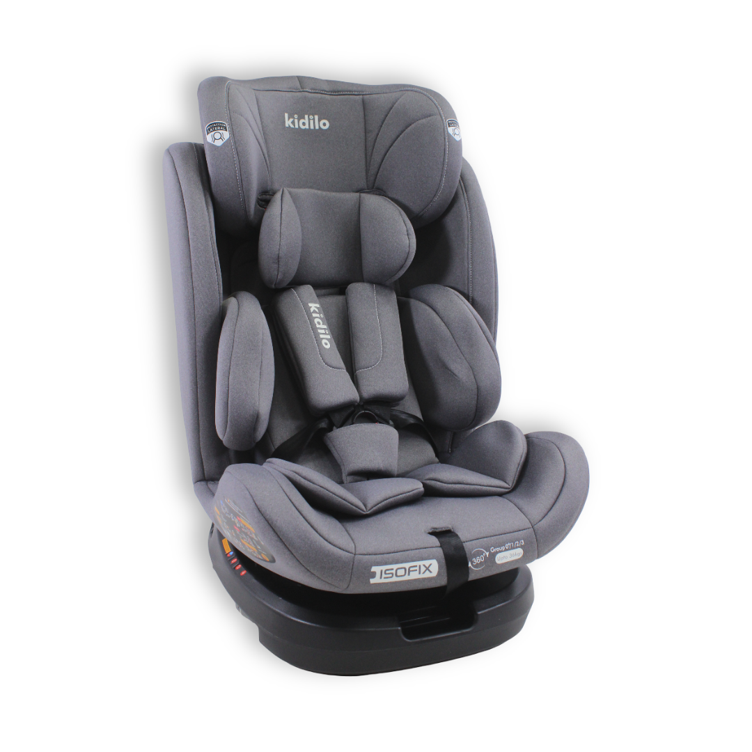 Kidilo 360° Rotation ISOFIX Child Car Seat – Dark Grey