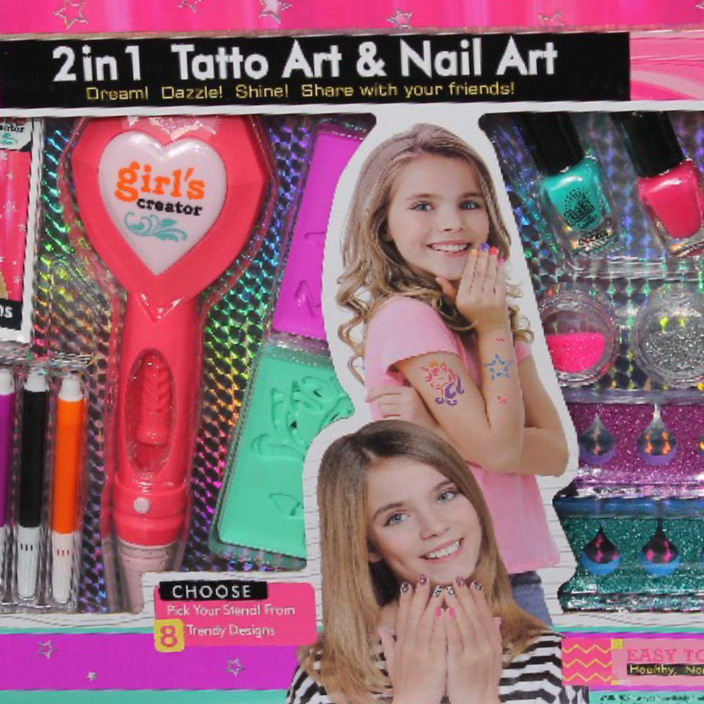 Girl's Creator 2-in-1 Tattoo Art & Nail Art Set