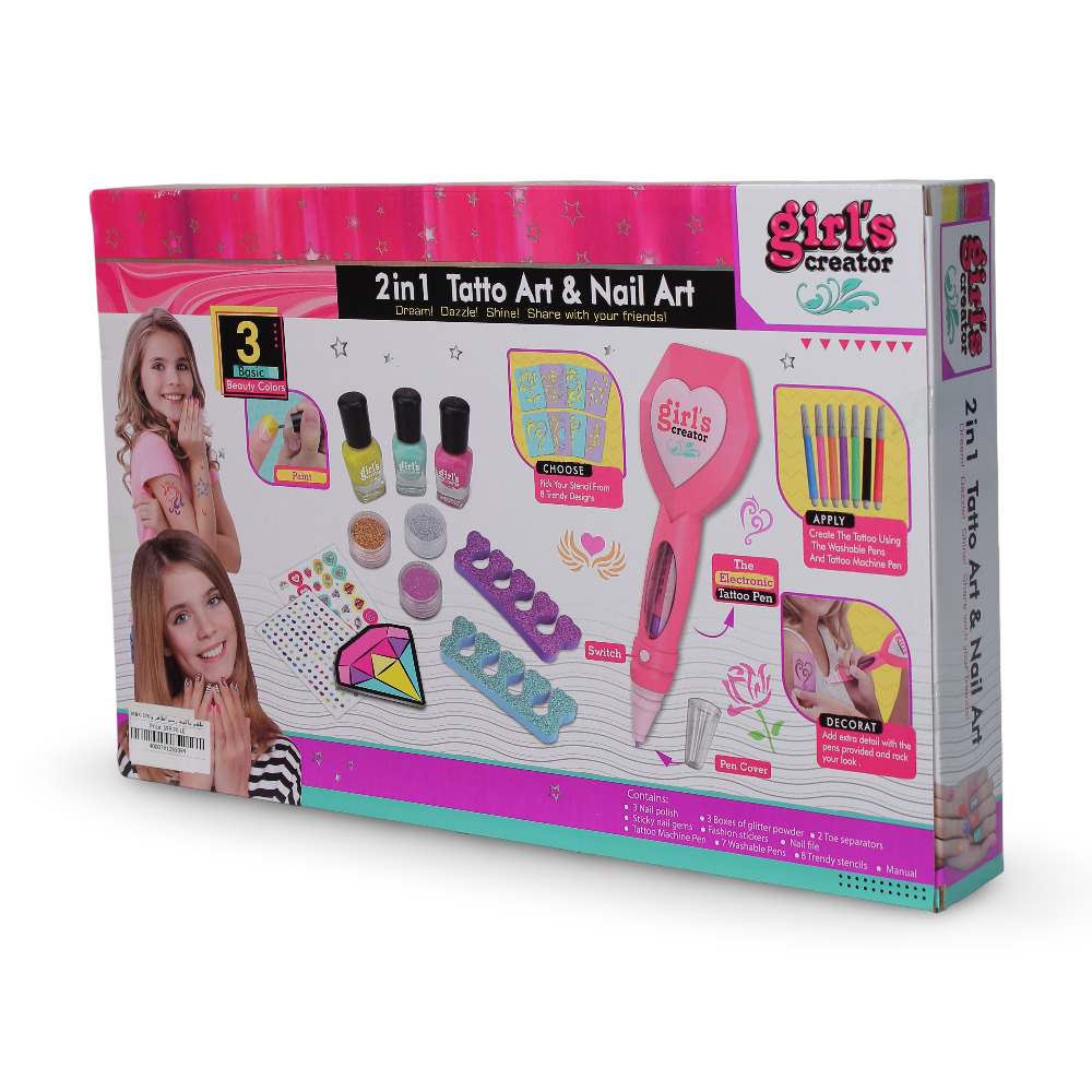 Girl's Creator 2-in-1 Tattoo Art & Nail Art Set