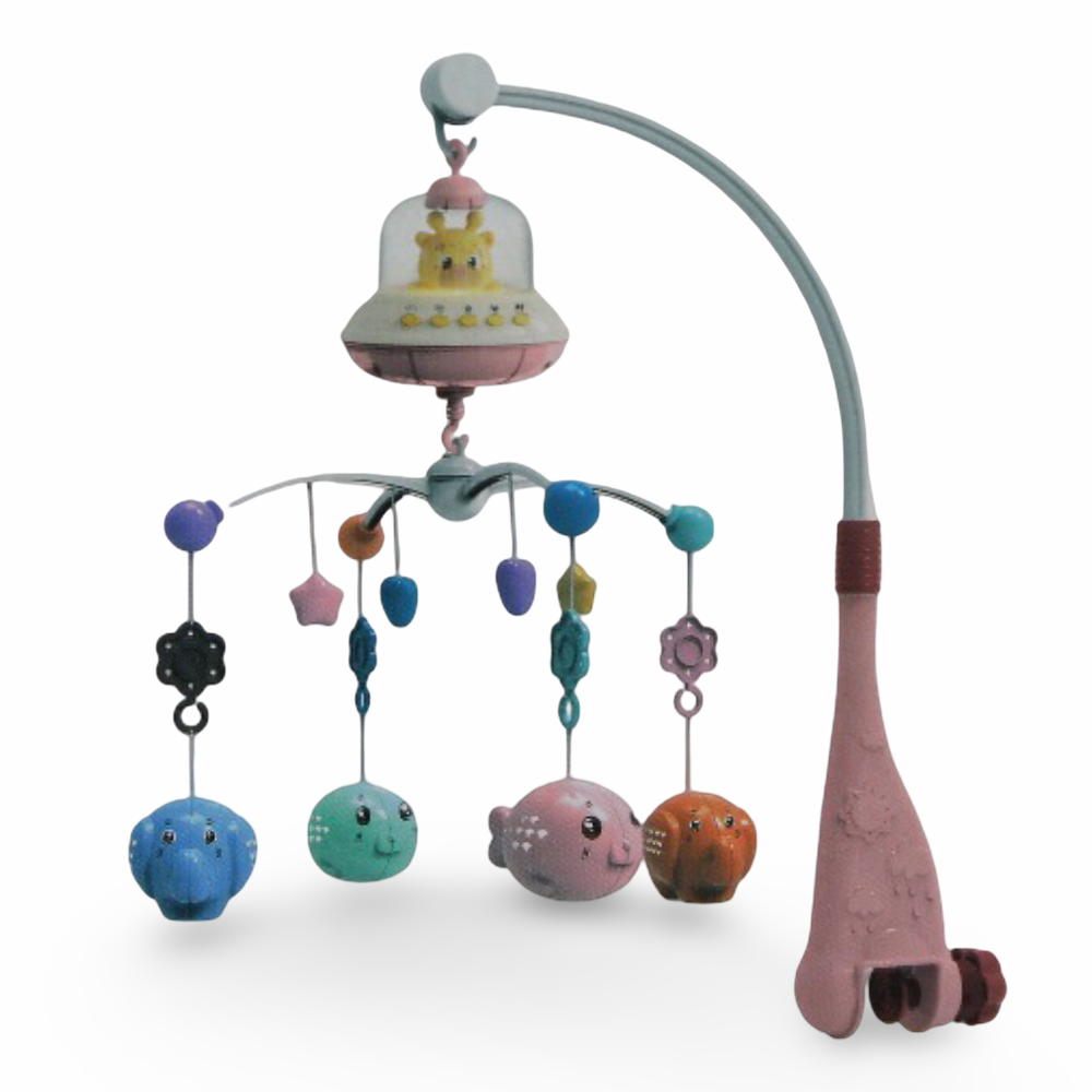 Musical Rotating Baby Bell with Remote Control - Pink