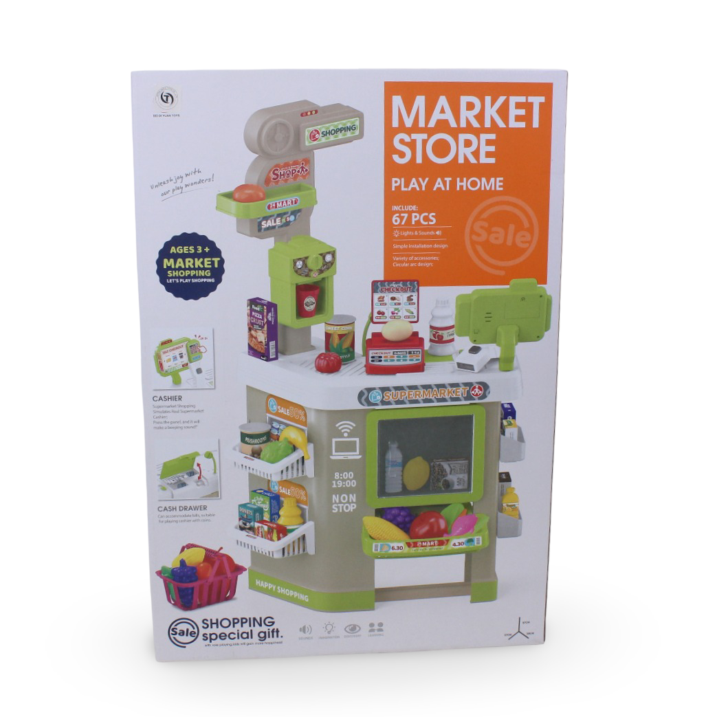 Play with Market Supermarket Playset Green – 67Pcs