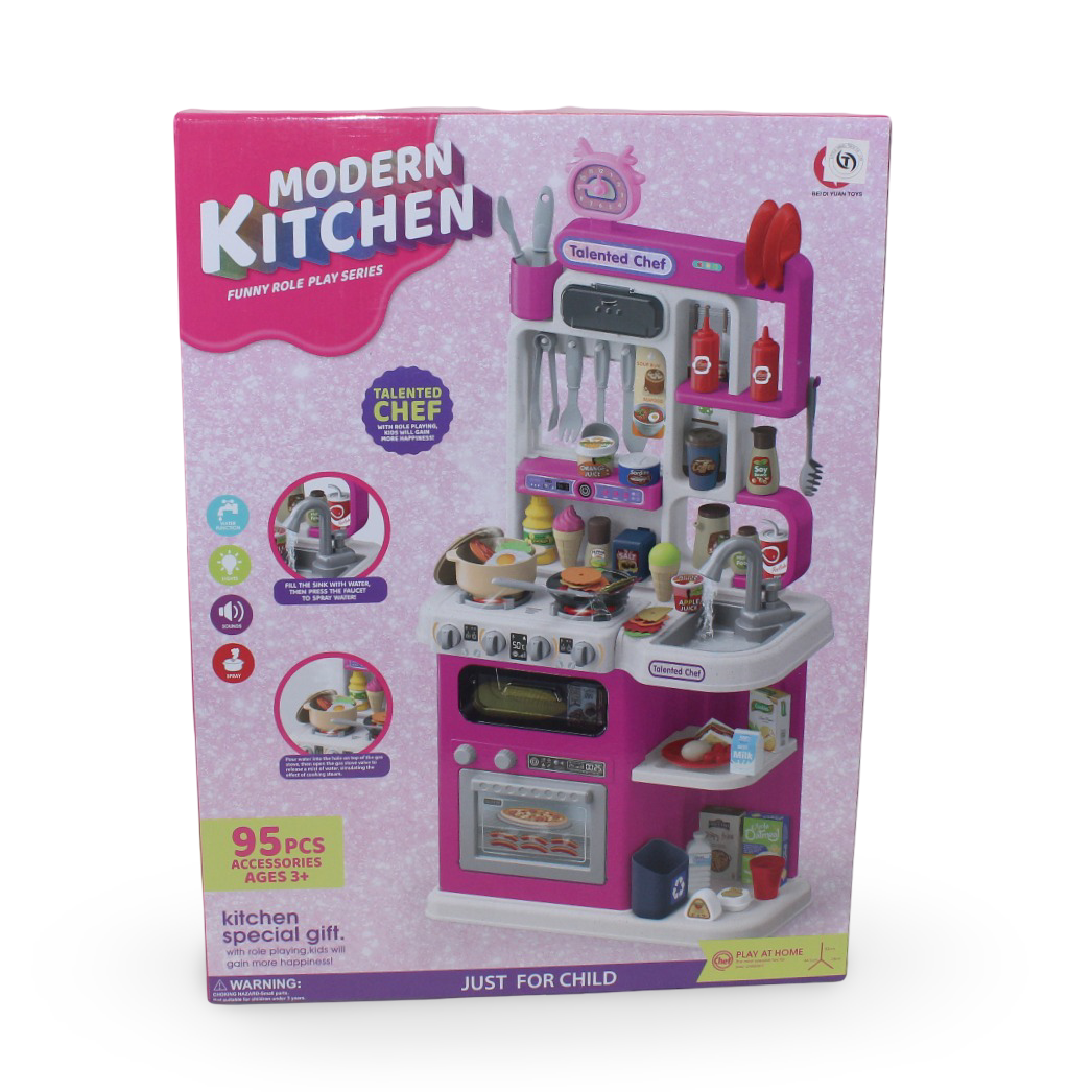 Modern Kitchen Playset Pink – 95Pcs