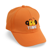 Unisex Cotton Cap – Orange with "Good Time" Design