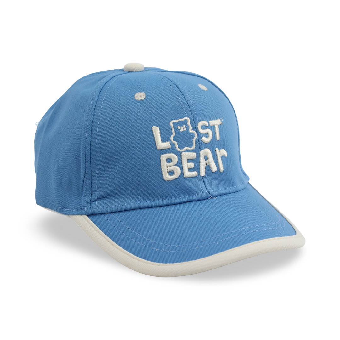 Unisex Cotton Cap – Blue with "Lost Bear" Embroidery