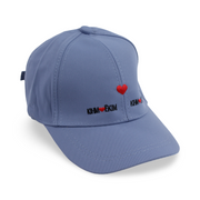 Girls Cotton Cap – Baby Blue with Heart Embroidery