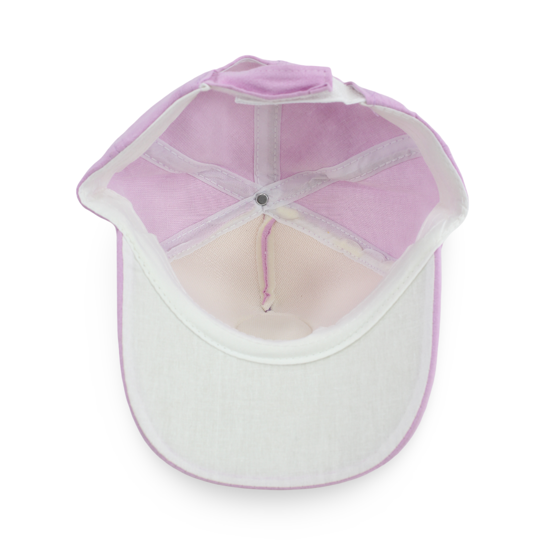 Girls Cotton Cap – Pink with Spider Design