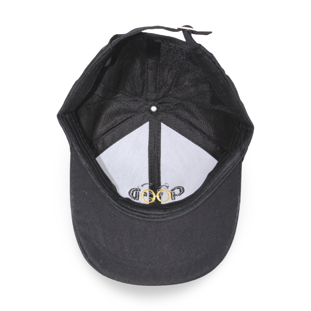 Unisex Cotton Cap –  Black with "Good Time" Embroidery