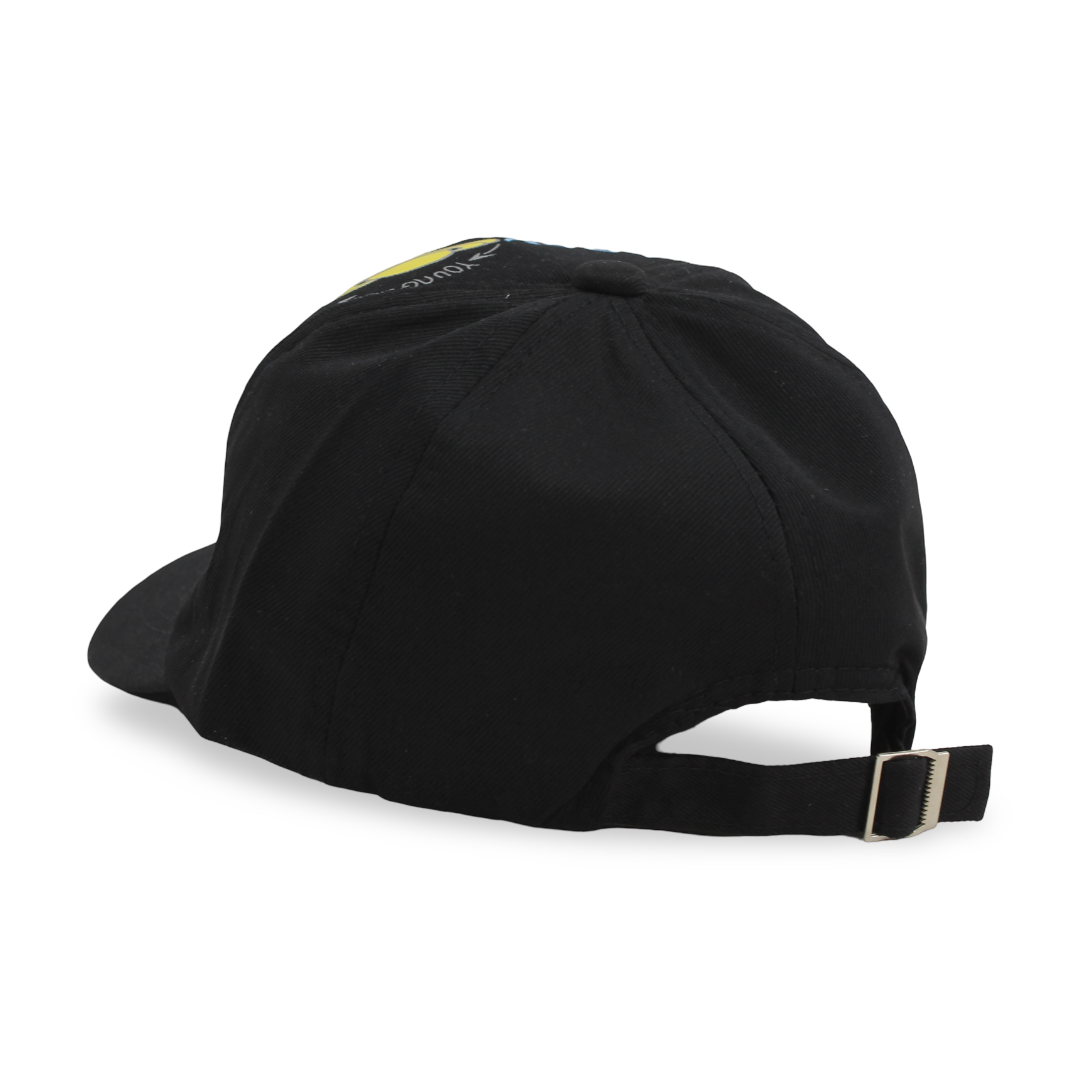 Unisex Cotton Cap –  Black with "Happy With Cute" Design