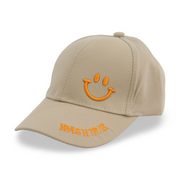 Unisex Cotton Cap –  Beige with Smile Design