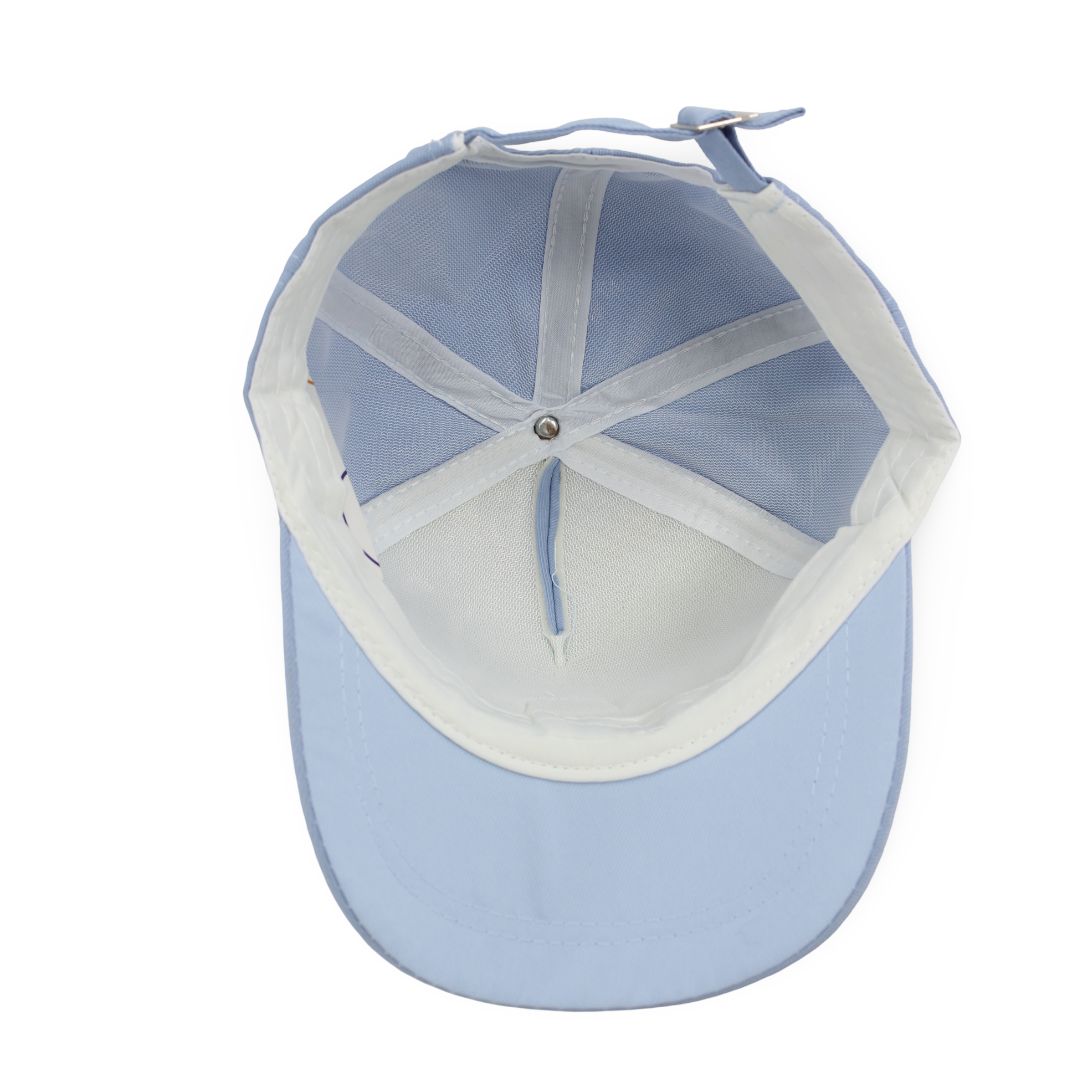 Boys Cotton Cap –  Baby Blue with "Super Dino" Design