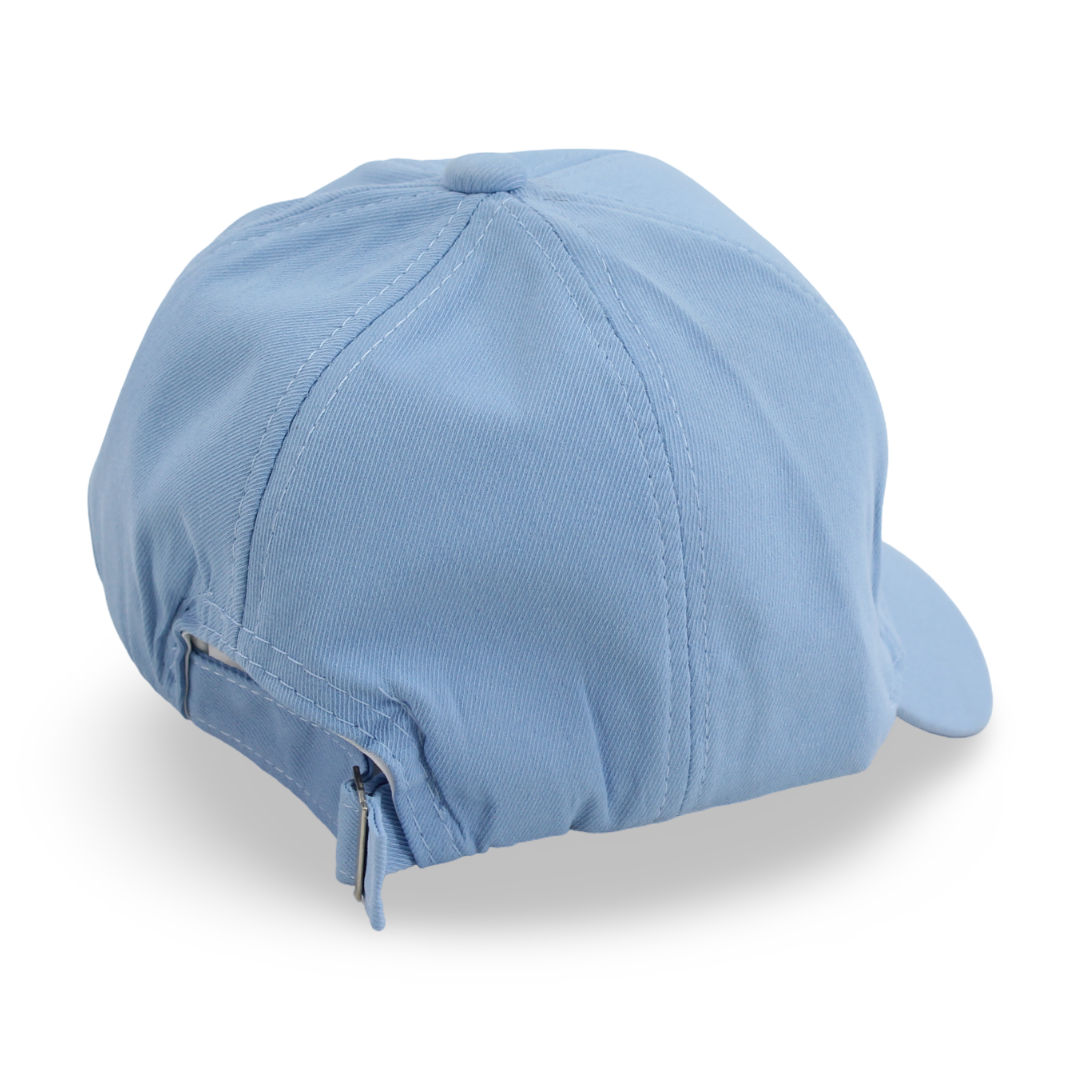 Boys Cotton Cap – Baby Blue with Smile Embroidery