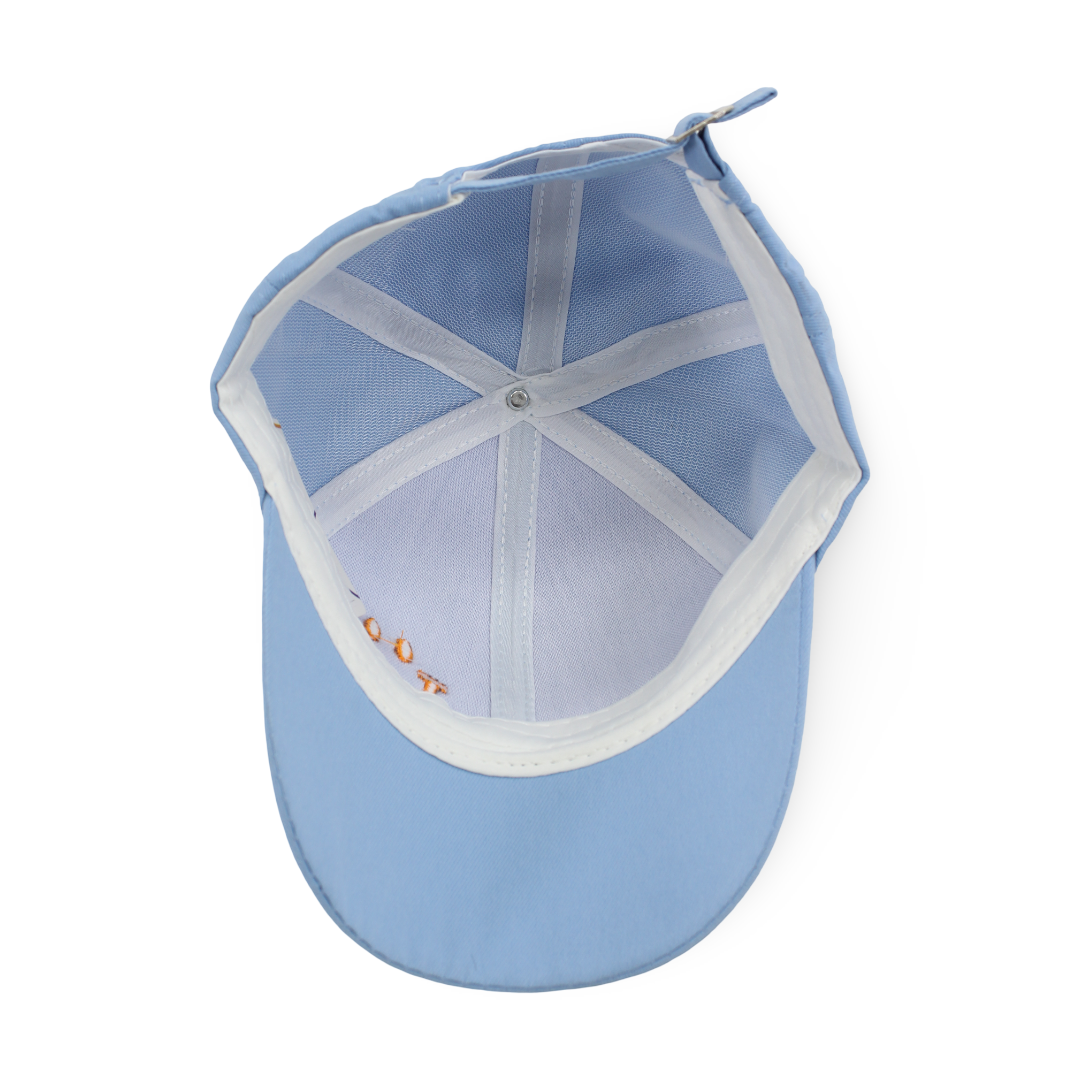 Boys Cotton Cap – Baby Blue with Smile Embroidery