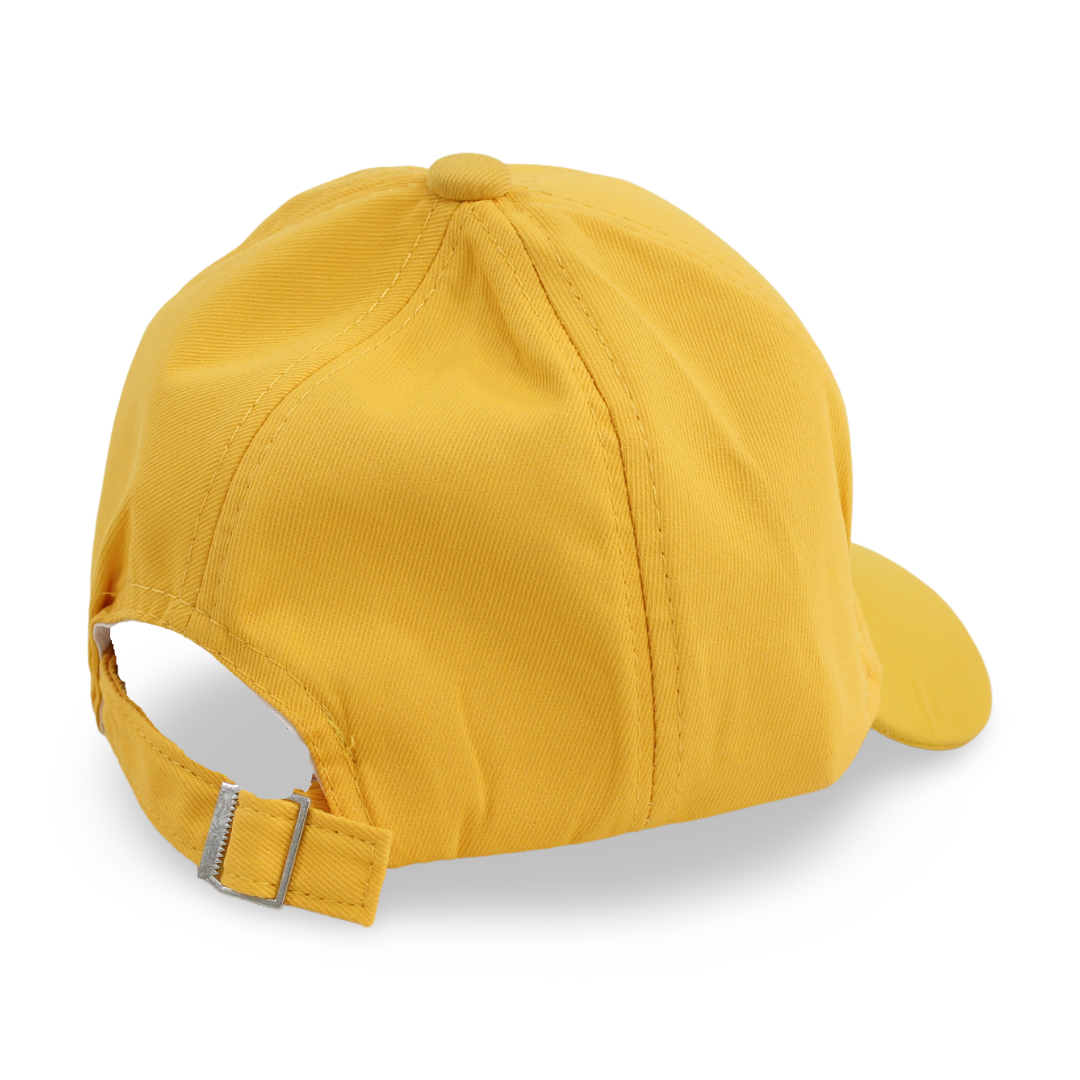 Unisex Cotton Cap – Yellow with Smile Embroidery