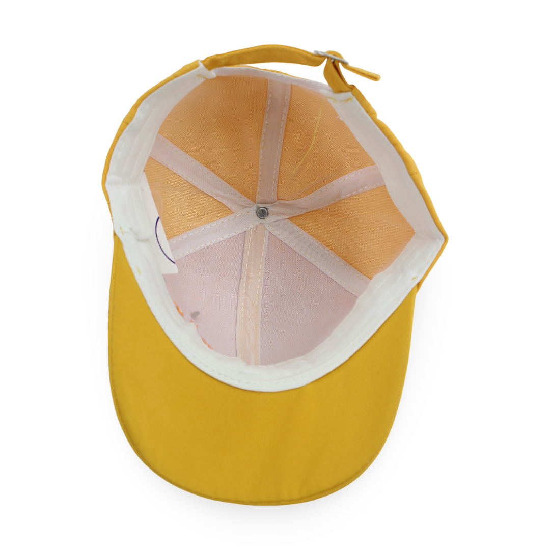 Unisex Cotton Cap – Yellow with Smile Embroidery