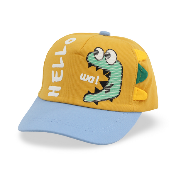 Boys Cotton Cap – Black with ”Hello” Design