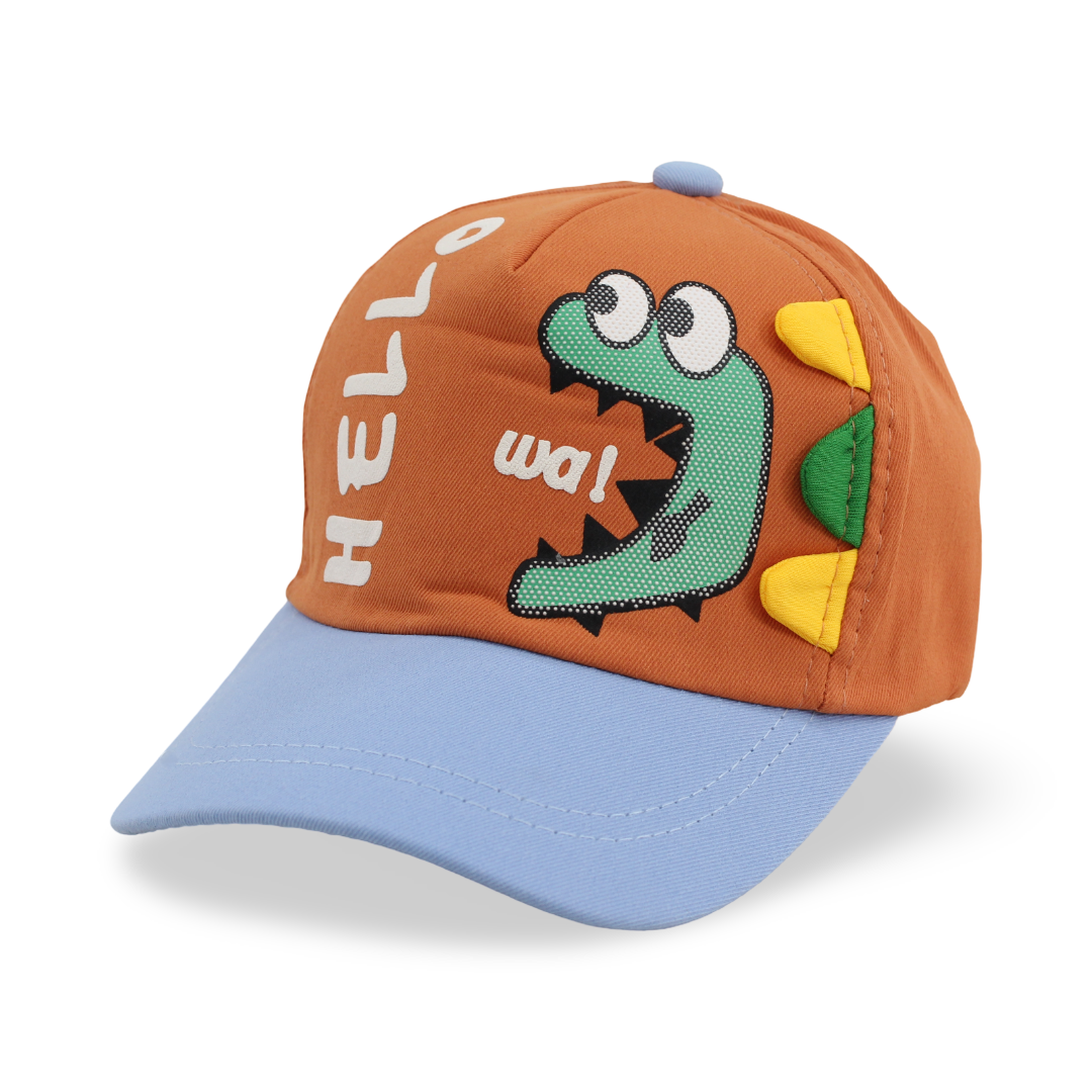 Boys Cotton Cap – Black with ”Hello” Design