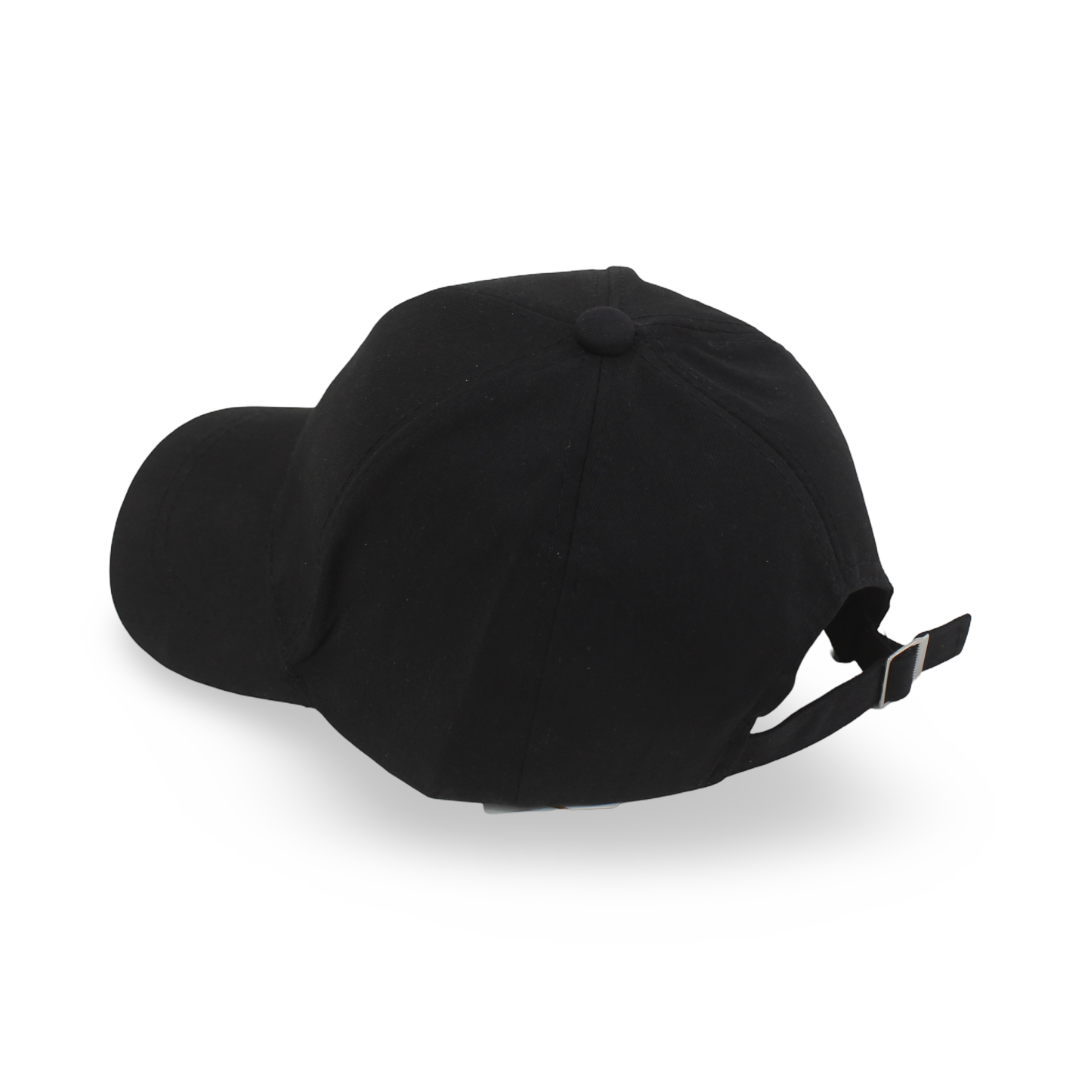 Boys Cotton Cap – Black with Airplane Embroidery