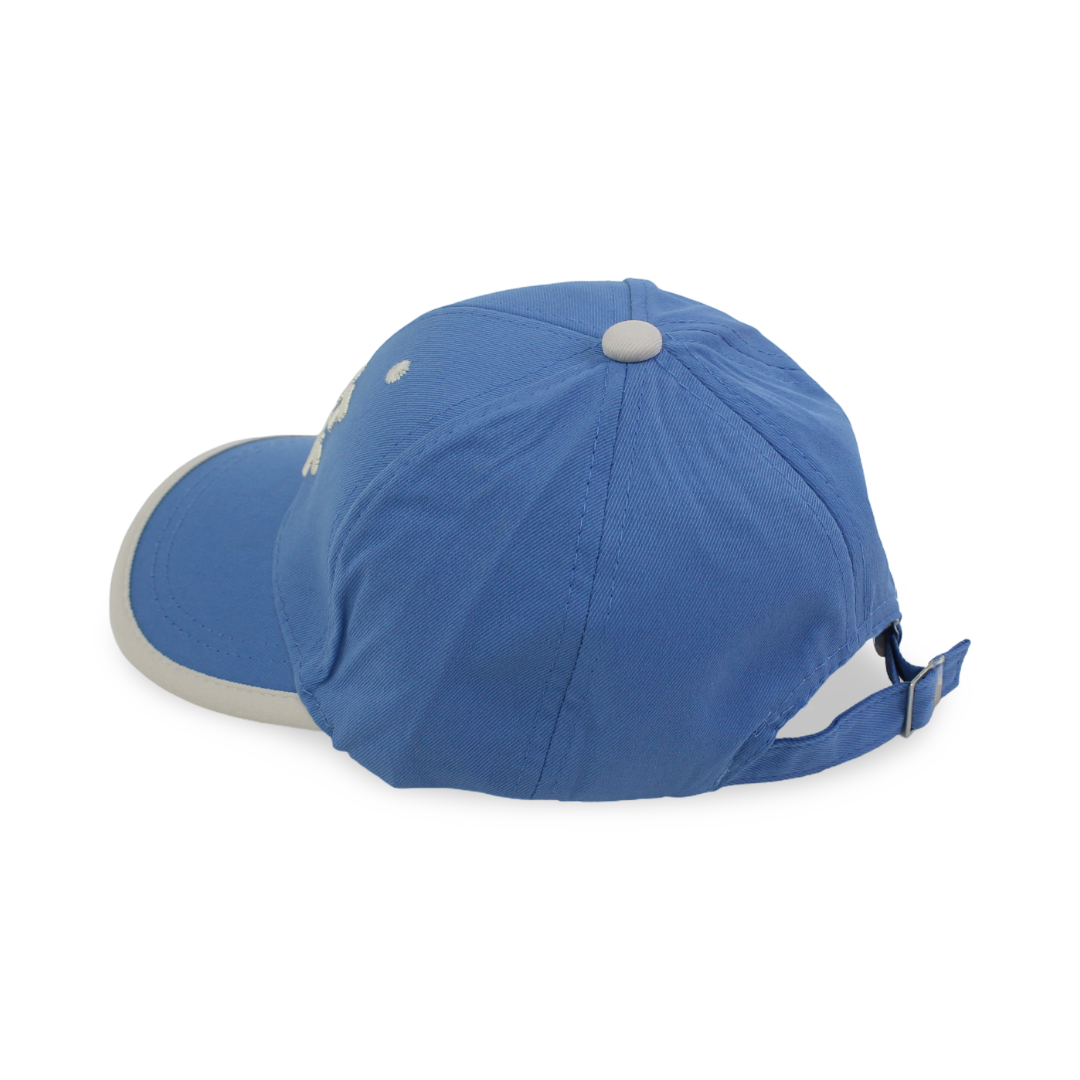 Boys Cotton Cap – Blue with "Lost Bear" Embroidery