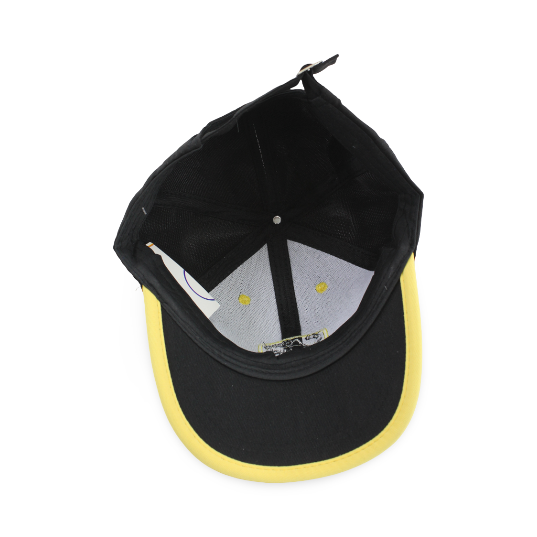 Unisex Cotton Cap – Black with "Good Luck Smile" Design