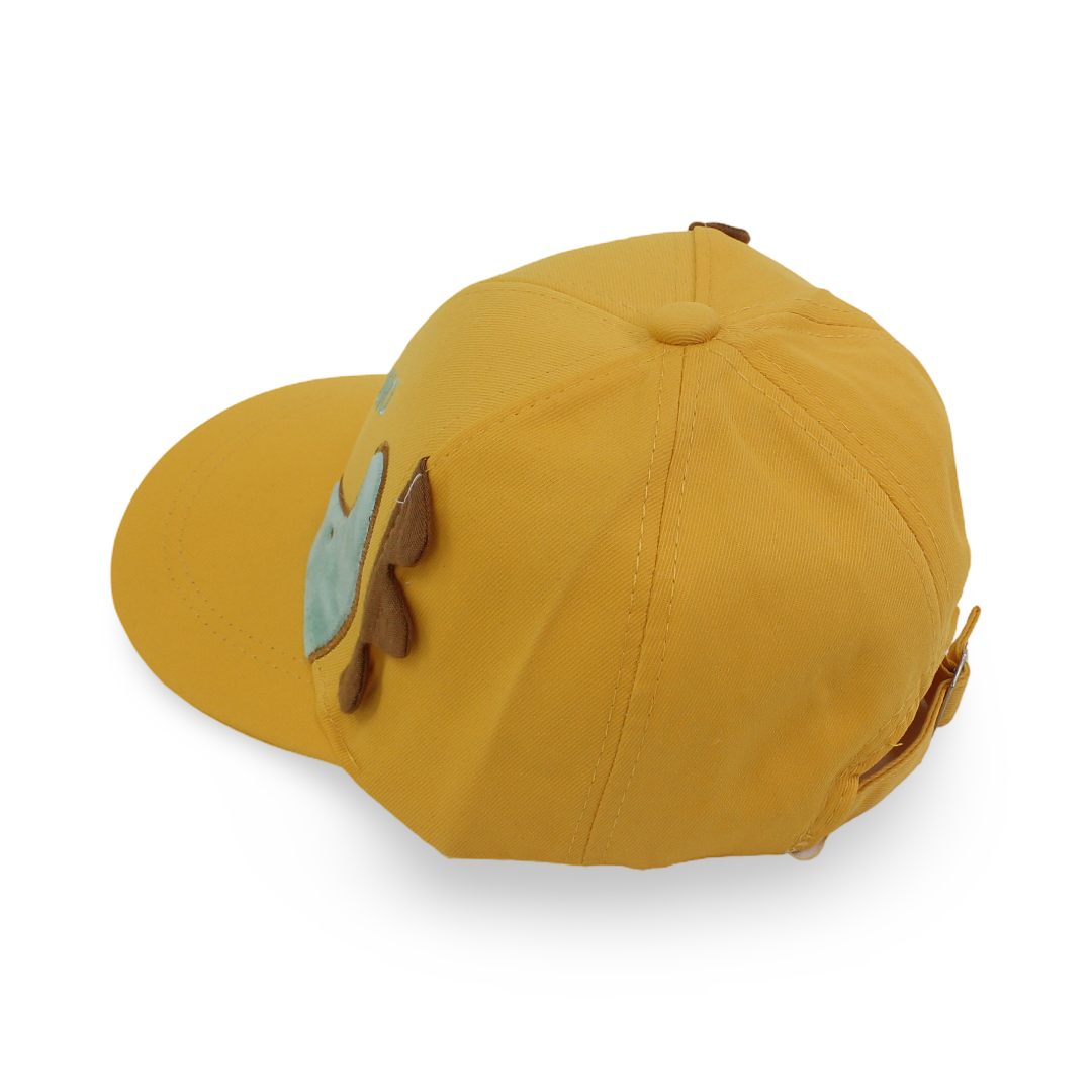 Unisex Cotton Cap – Yellow with Dino Embroidery