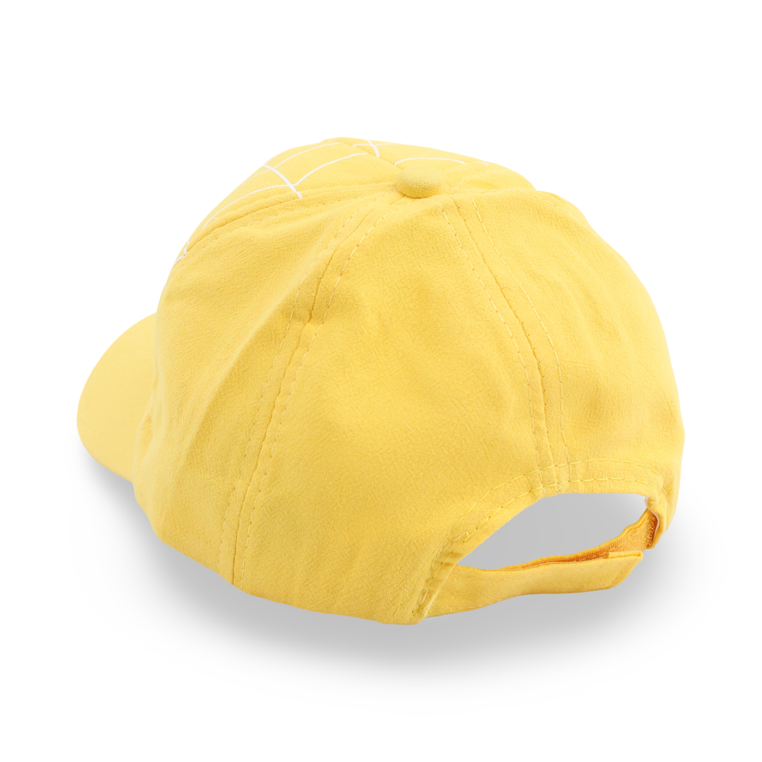 Boys Cotton Cap – Yellow with Spider-Man Design