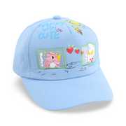Unisex Cotton Cap – Baby Blue with "Happy with Cute" Design
