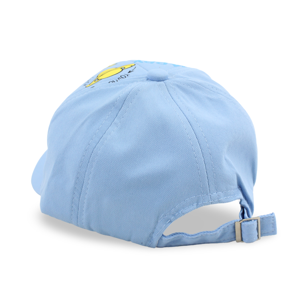 Unisex Cotton Cap – Baby Blue with "Happy with Cute" Design
