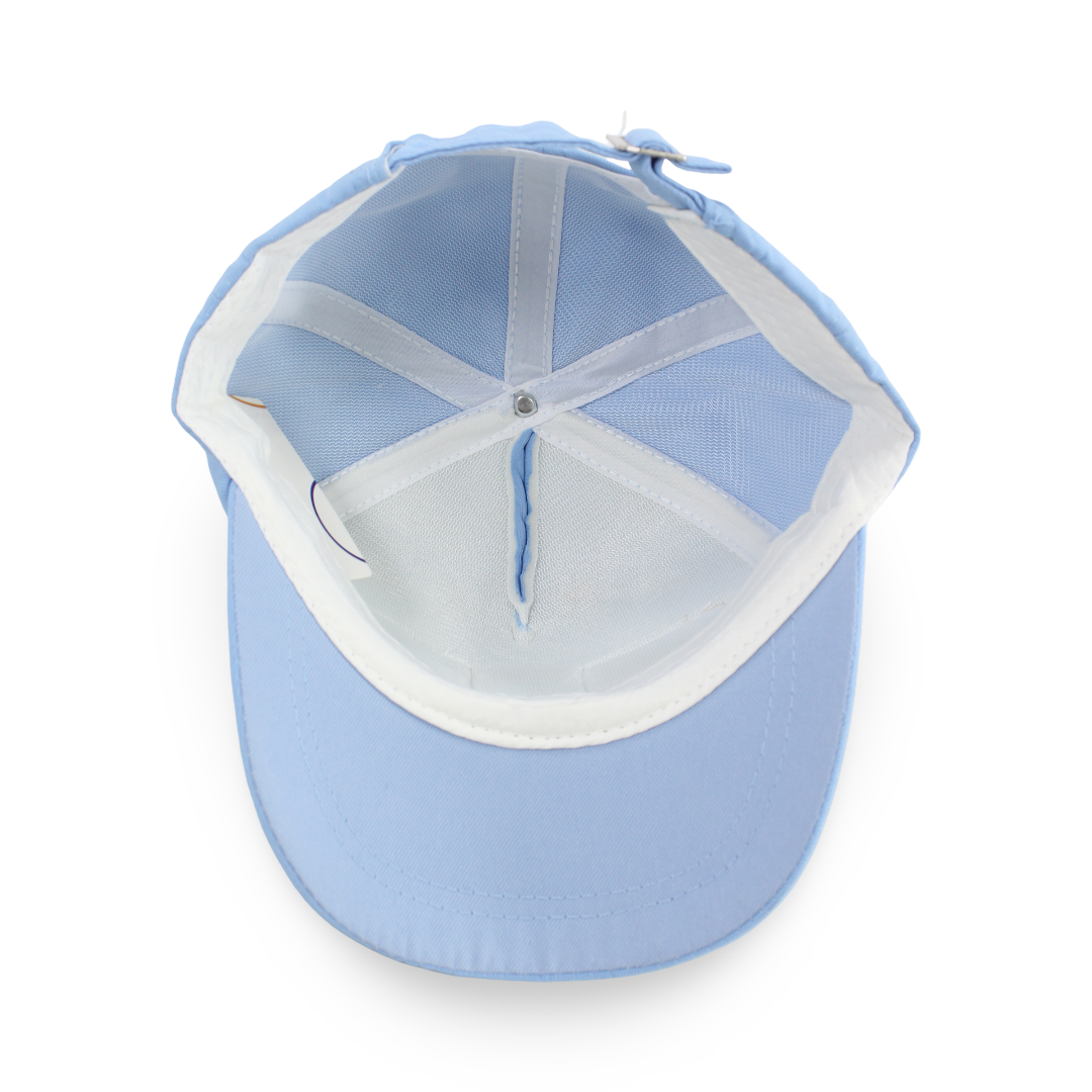 Unisex Cotton Cap – Baby Blue with "Happy with Cute" Design