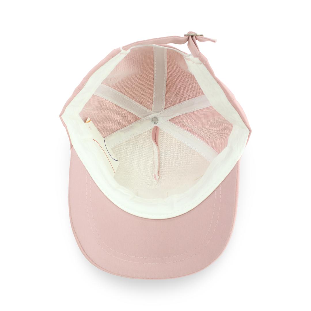 Girls Cotton Cap – Dusty Pink with "Happy with Cute" Design