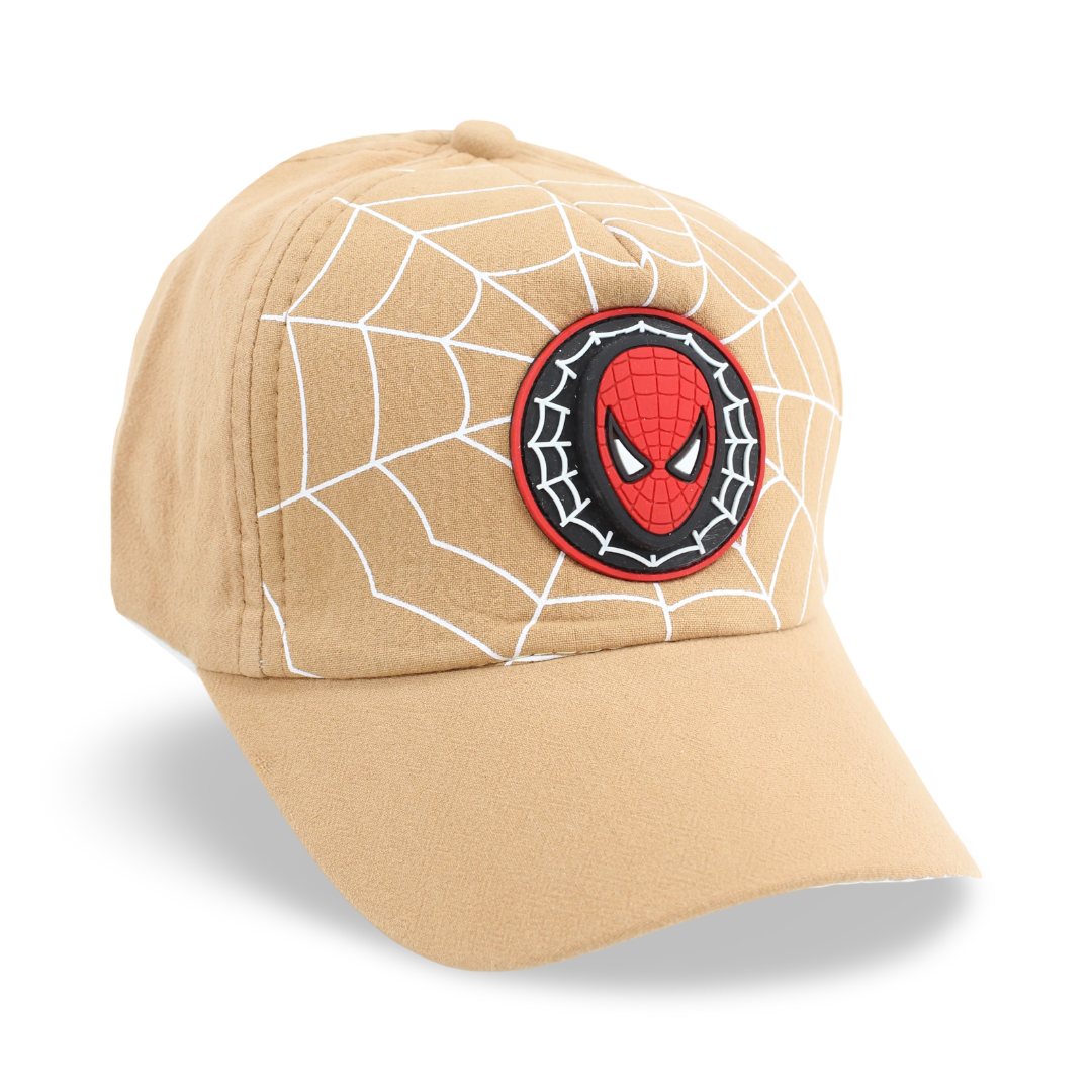 Boys Cotton Cap – Coffee with Spider-Man Design
