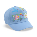 Unisex Cotton Cap – Baby Blue with " Happy with Cute" Design